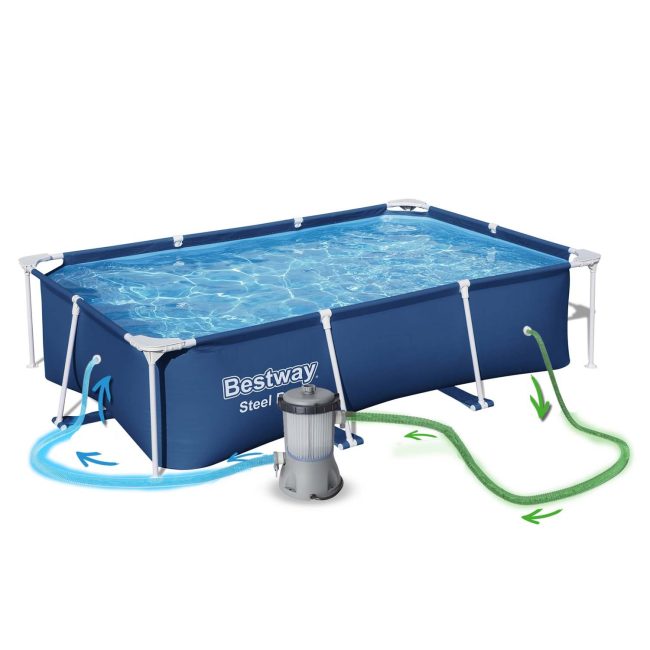 Basen ogrodowy stelażowy 259x170x61 cm zestaw 15w1 Bestway 56403N - obrazek 4