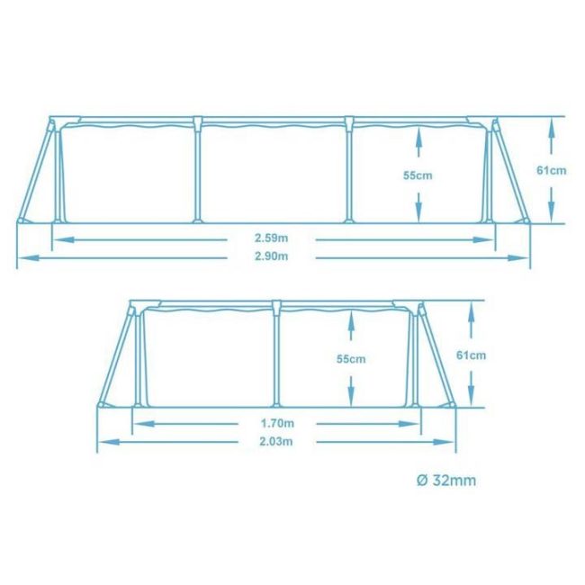 Basen ogrodowy stelażowy 259x170x61 cm zestaw 15w1 Bestway 56403N - obrazek 6
