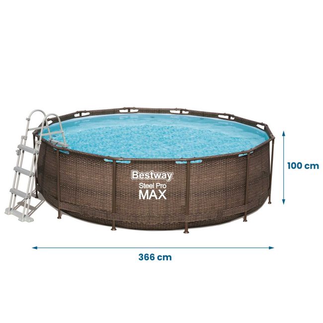 Basen ogrodowy stelażowy 366 x 100 cm zestaw 18w1 Bestway 56709 - obrazek 5