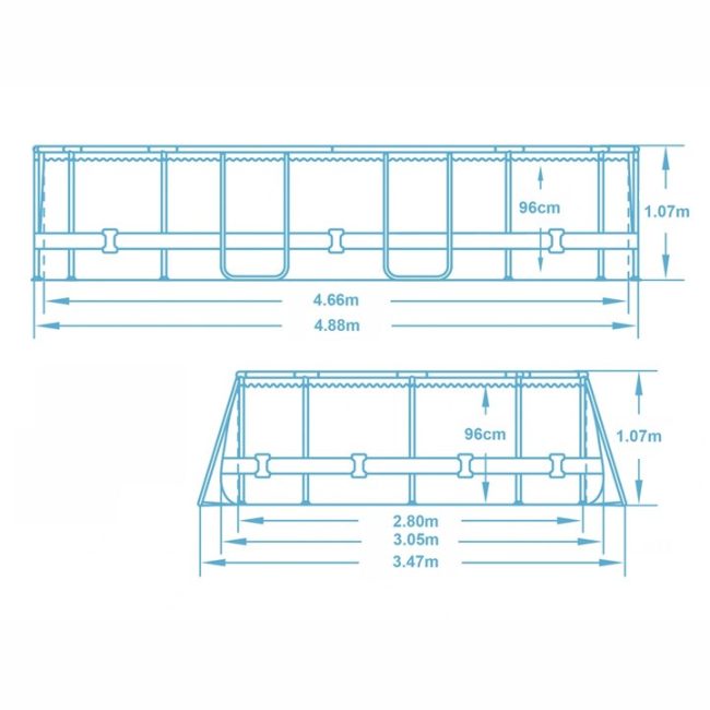 Basen ogrodowy stelażowy 488 x 305 x 107 cm 18w1 Bestway 56448 + maszynka do baniek GRATIS - obrazek 4