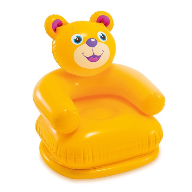 Fotel dmuchany dla dziecka Wesołe Zwierzęta 65 x 64 cm INTEX 68556 miś - obrazek 3