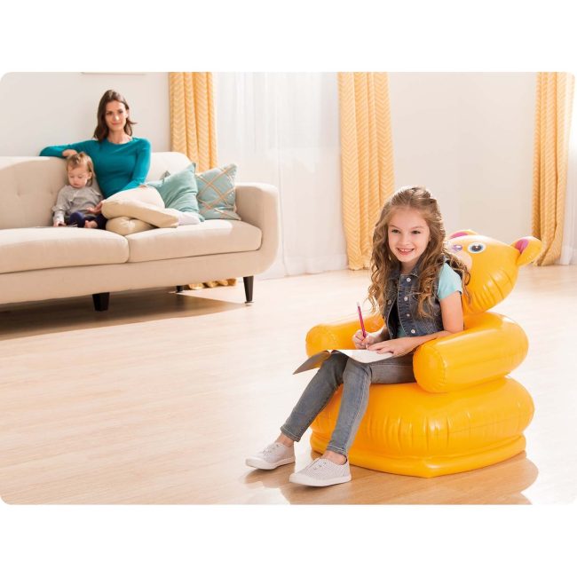 Fotel dmuchany dla dziecka Wesołe Zwierzęta 65 x 64 cm INTEX 68556 miś - obrazek 5