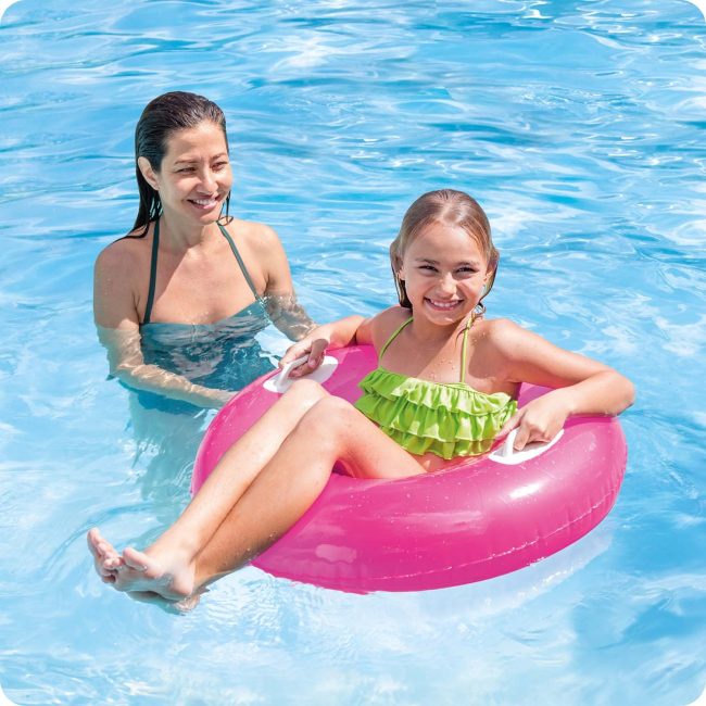 Kółko do pływania z uchwytami 76 cm różowe INTEX 59258 - obrazek 3