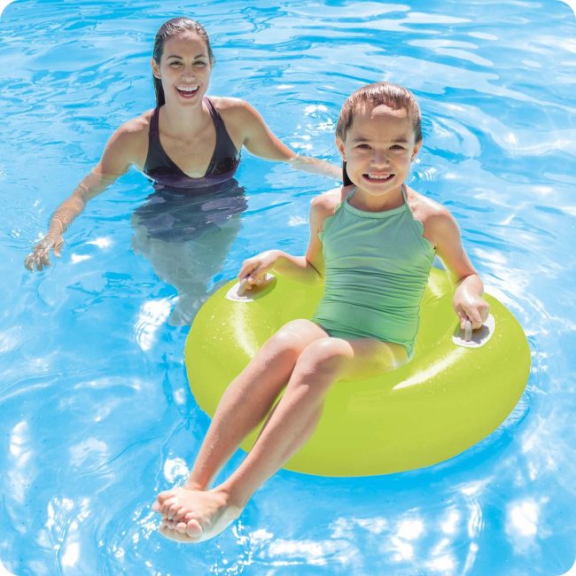 Kółko do pływania z uchwytami 76 cm żółte INTEX 59258 - obrazek 3