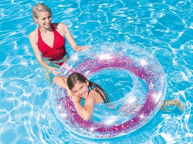 Koło do pływania brokatowe INTEX 56274 złoty - obrazek 6