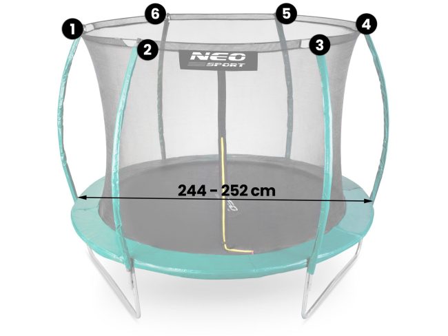 Siatka wewnętrzna do trampolin 252 cm 8ft Neo-Sport - obrazek 2