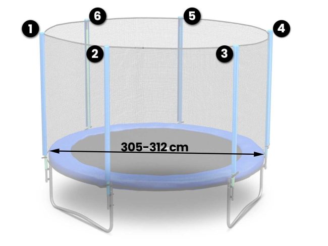 Siatka zewnętrzna do trampolin 312cm 10ft Neo-Sport - obrazek 2