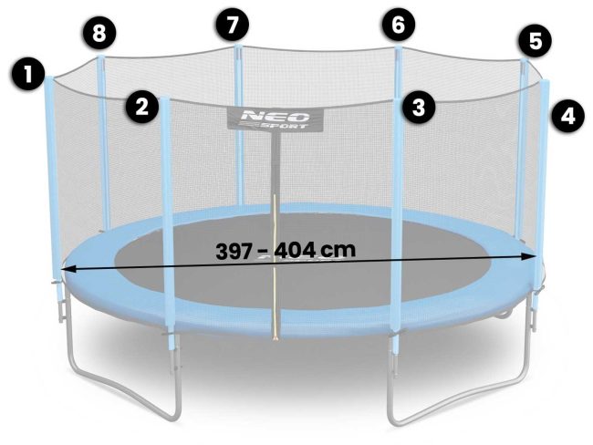 Siatka zewnętrzna do trampoliny 404 cm 13FT Neo-Sport - obrazek 2