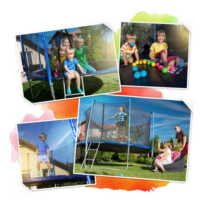 Trampolina ogrodowa 12ft/374cm z siatką wewnętrzną i drabinką Neo-Sport - obrazek 6