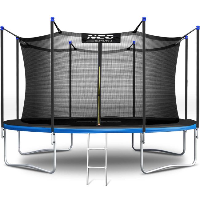 Trampolina ogrodowa 12ft/374cm z siatką wewnętrzną i drabinką Neo-Sport - obrazek 3