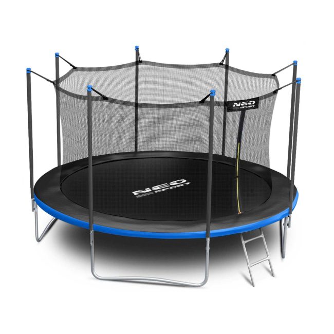Trampolina ogrodowa 12ft/374cm z siatką wewnętrzną i drabinką Neo-Sport - obrazek 4