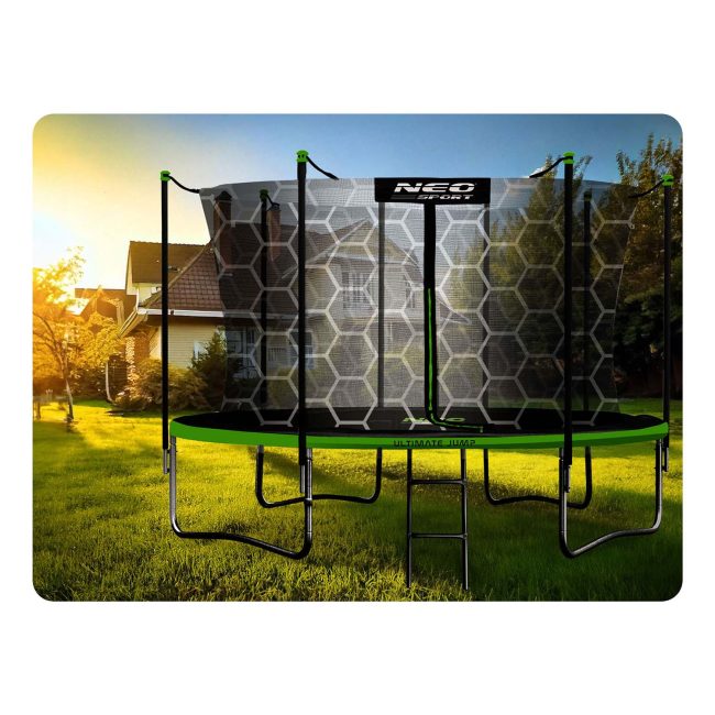 Trampolina ogrodowa 13ft/404cm z siatką wewnętrzną i drabinką Neo-Sport - obrazek 5