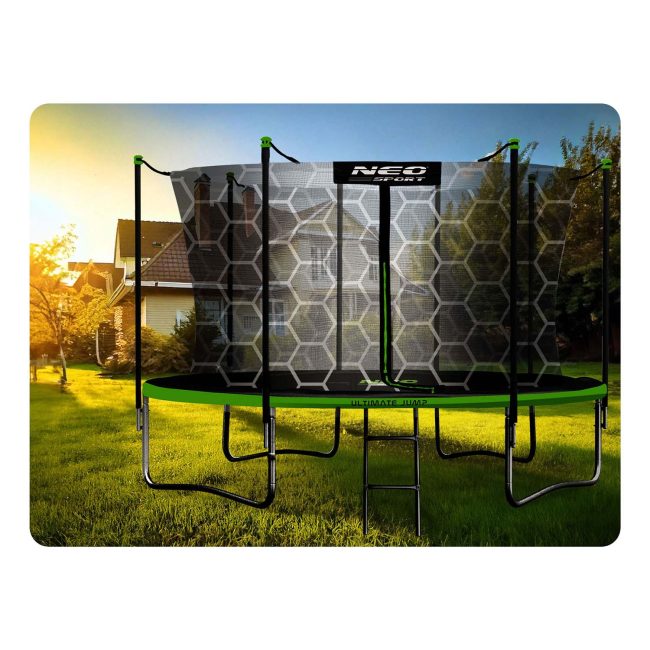 Trampolina ogrodowa 14ft/435cm z siatką wewnętrzną i drabinką Neo-Sport - obrazek 5