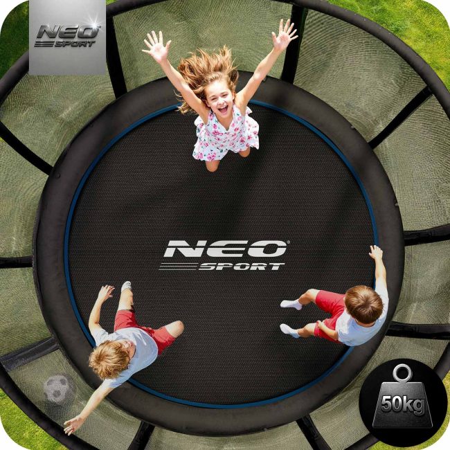 Trampolina ogrodowa 6ft/183cm z siatką zewnętrzną i drabinką Neo-Sport - obrazek 5