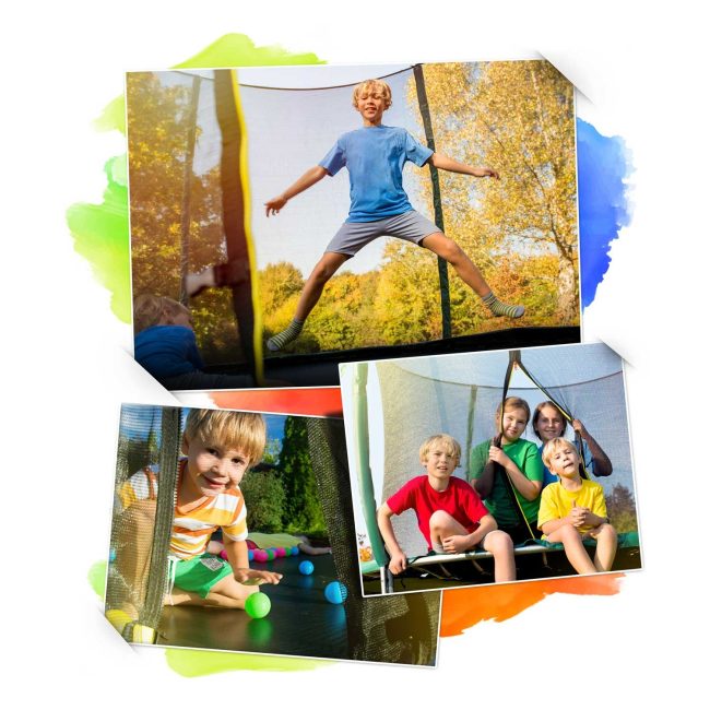 Trampolina ogrodowa 8ft/252cm z siatką, profilowanymi słupkami i drabinką Neo-Sport - obrazek 3