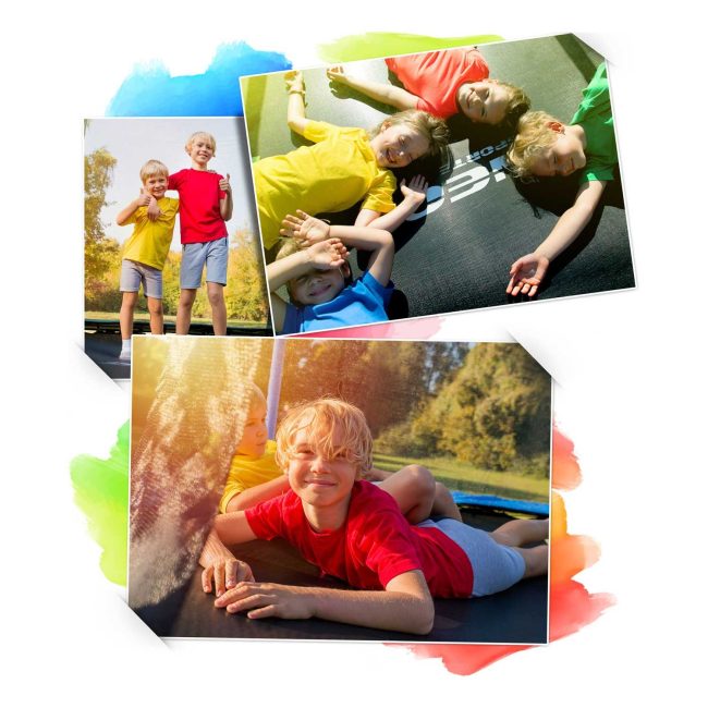 Trampolina ogrodowa 8ft/252cm z siatką, profilowanymi słupkami i drabinką Neo-Sport - obrazek 6