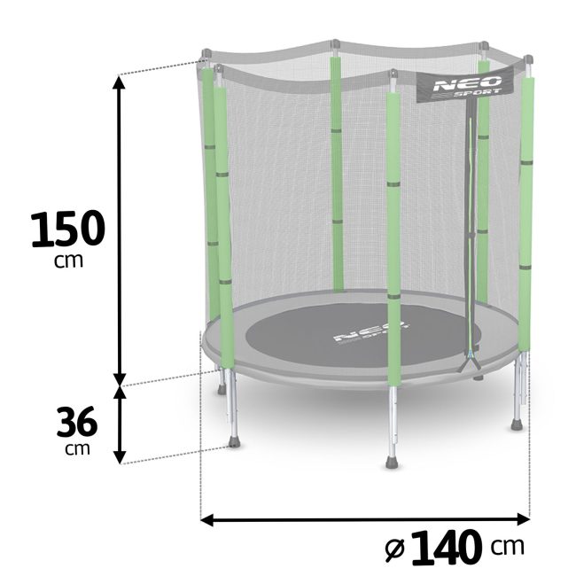 Trampolina ogrodowa dla dzieci 140 cm 4,5ft Neo-Sport - obrazek 3